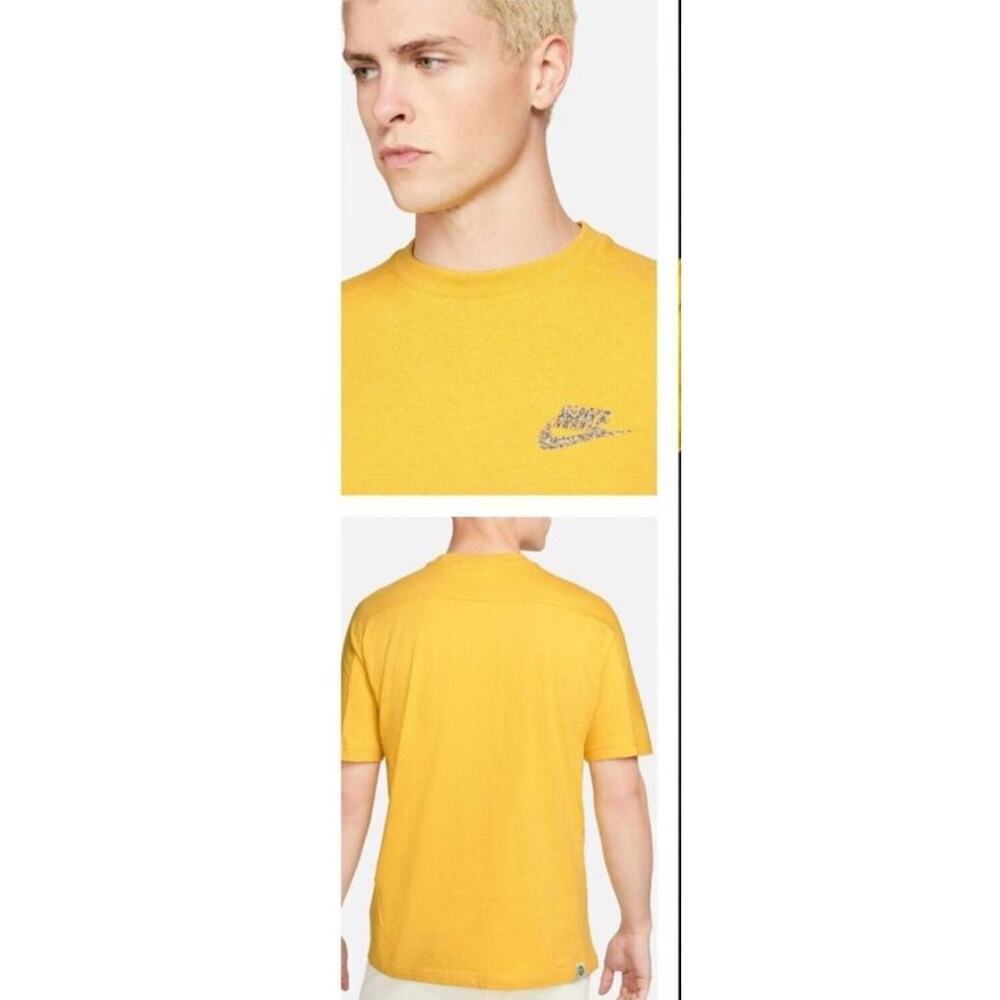 Nike Sportswear Men's Yellow Revival vivid sulfur Crew Neck T-Shirt Size Medium